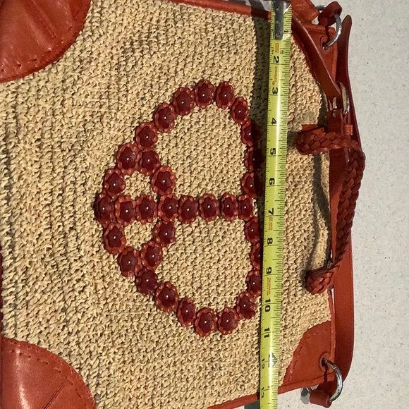 Vintage Brighton Raffia Peace Heart Shoulder Bag - Picture 4 of 7